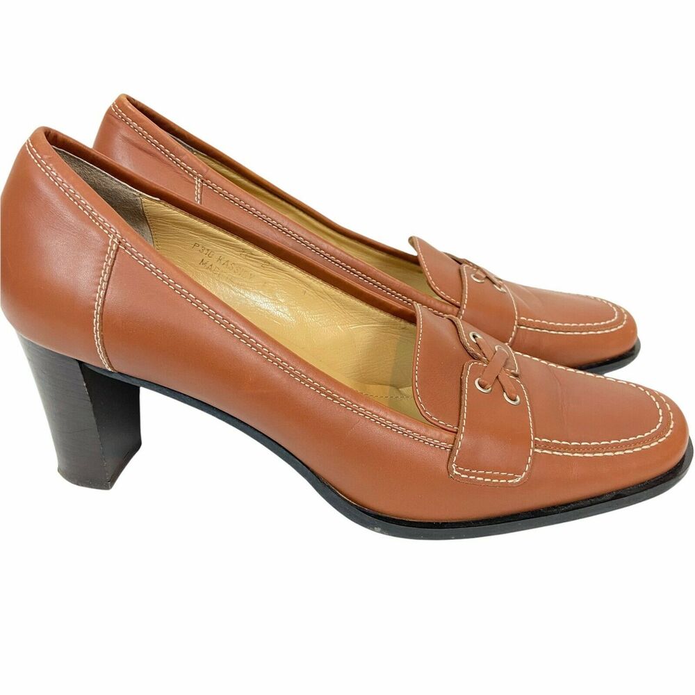 Coach Loafer Heels Women's Kassidy P310 Brown Leather Slip On Comfort size 10 B - Picture 2 of 12